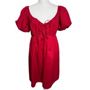 Hollister Cherry Red Short Sleeve Mini Dress Size Large Long